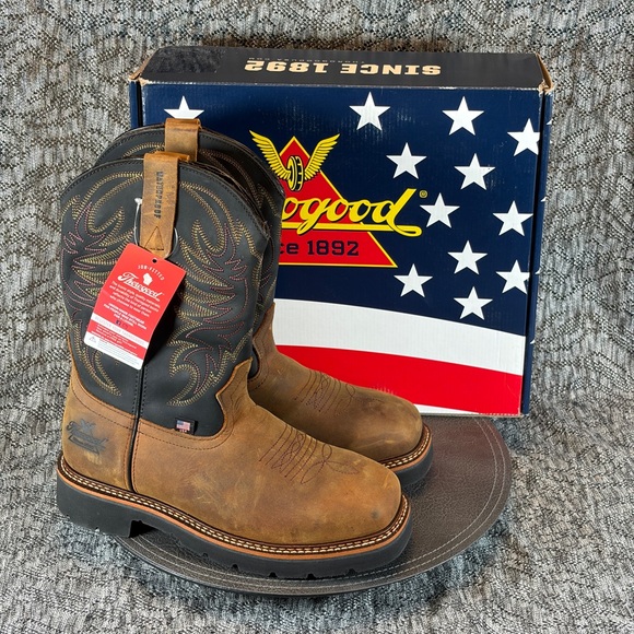 Thorogood American Heritage Square Safety Toe Wellington Boots Men's 8 EE